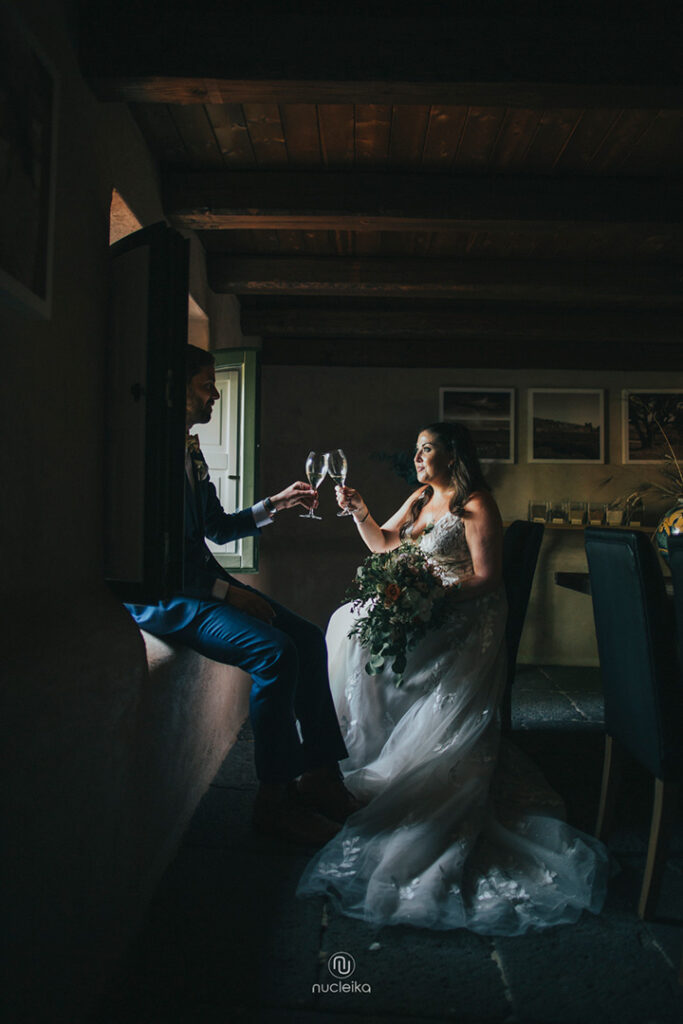 KIND WORDS emotional moment between bride and groom in Sicily wedding