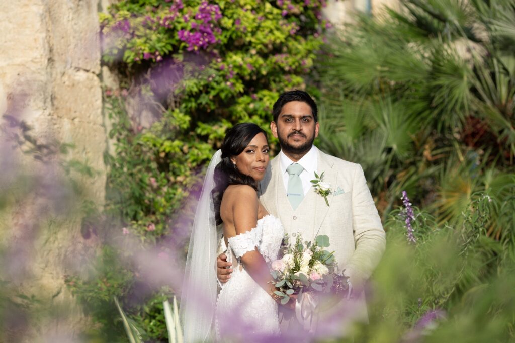 KIND WORDS bride and groom smiling during destination wedding in Sicily